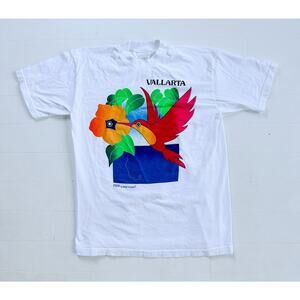 Vintage 90s Puerto Vallarta Hummingbird Graphic T-Shirt XL 22 x 29